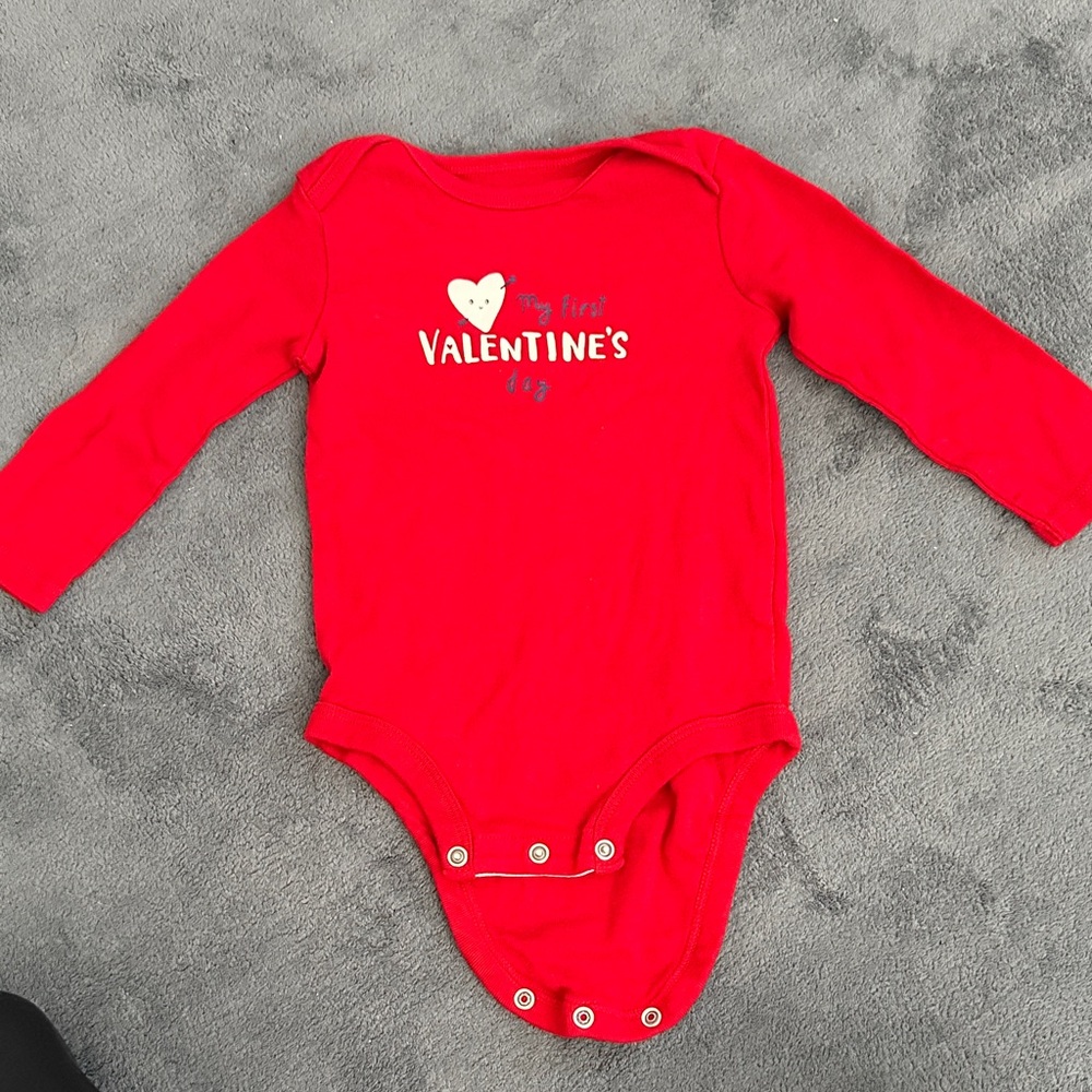 Red Valentine's Day Baby Onesie